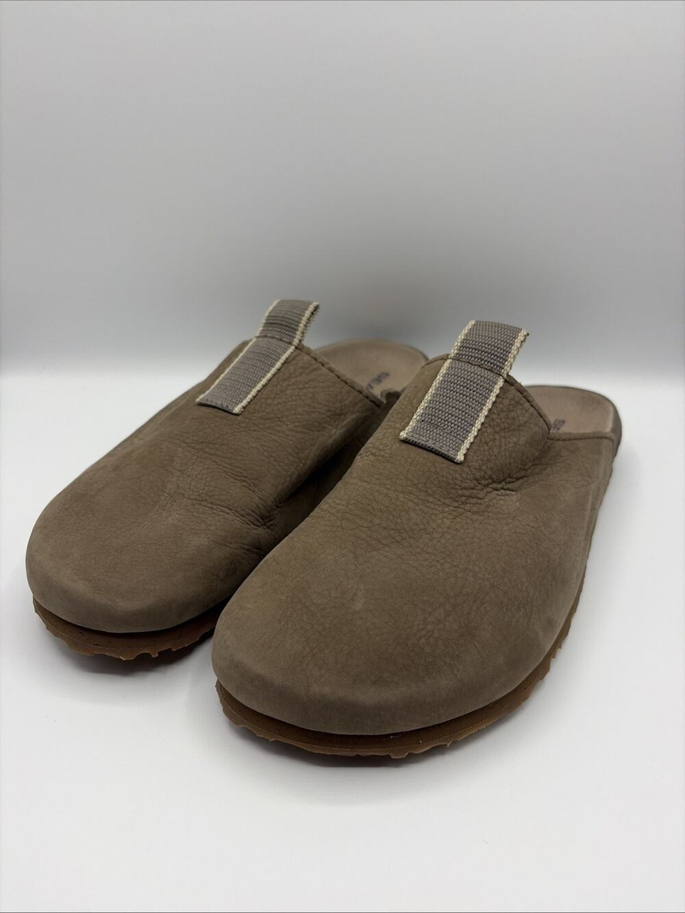 SeaVees Tiburon Trekker Leather Clog Mules Mens Size 10 Fossil Brown Slip On NEW